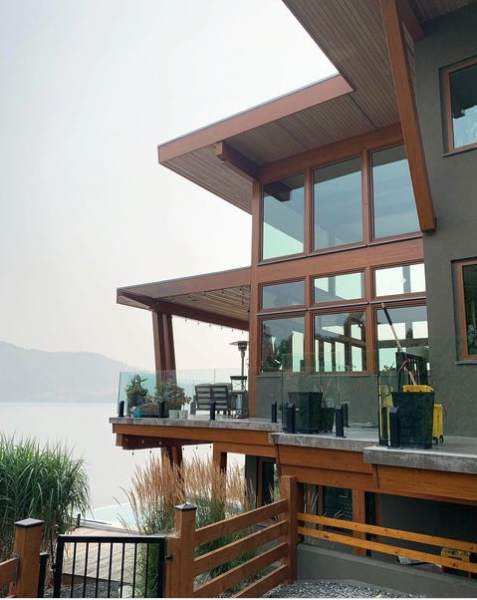 interior exterior and cabinet painting okanagan, grey exterior painted house on the lake